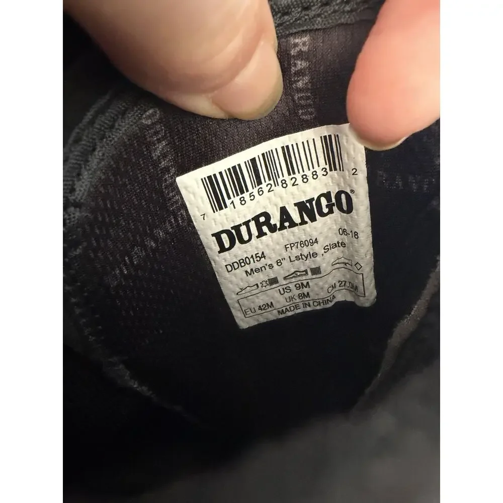 Durango Drifter Slate Black Gray Drifter Military Lacer Combat Boots Mens 9